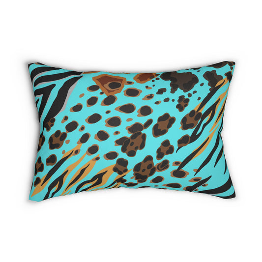 Animal Print (Dual) Turquoise Accent Pillow