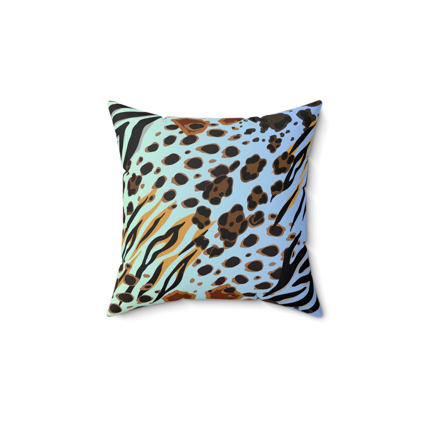 Animal Print - Blue-Green Ombre Throw Pillow
