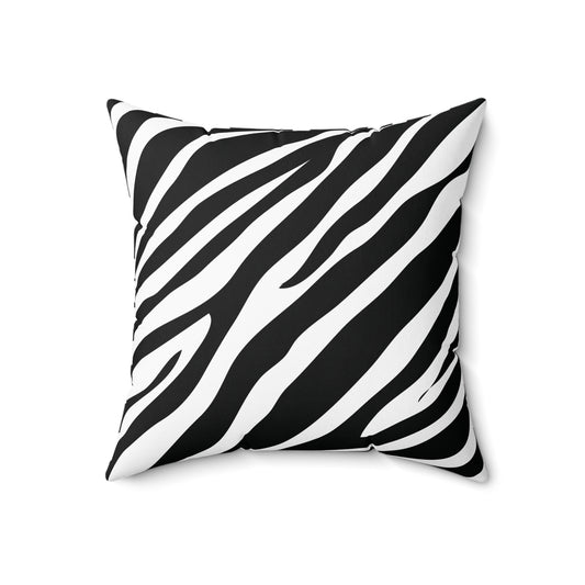Zebra Print White Throw Pillow