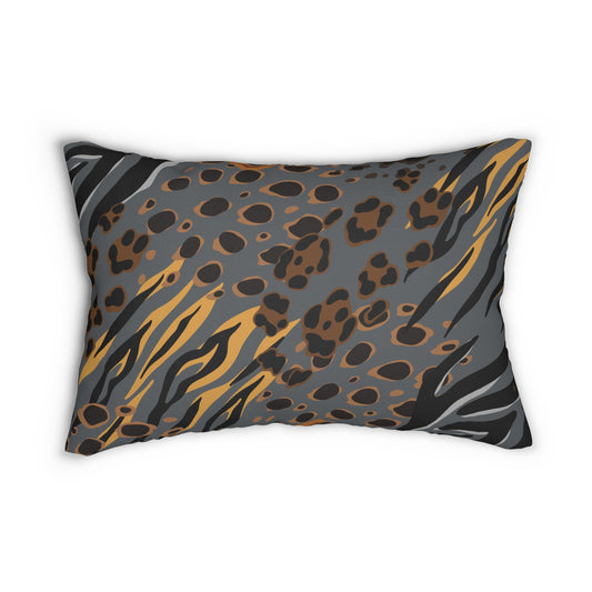 Animal Print Gray Accent Pillow
