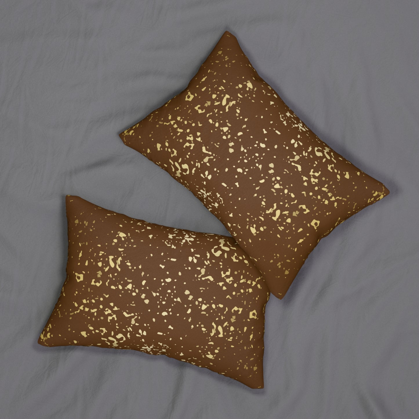 Brown and Gold Flake Accent Pillow