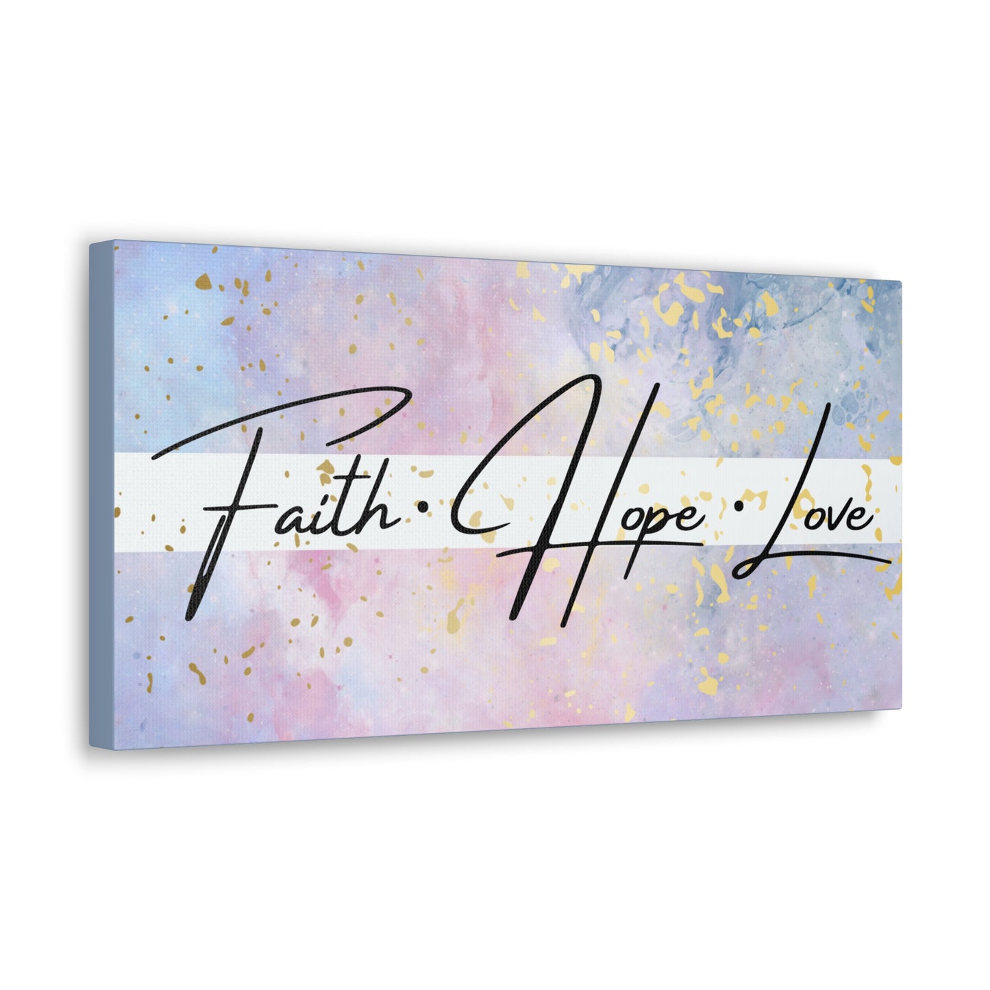 Christian Wall Art: Faith Love Hope (Wood Frame Ready to Hang)