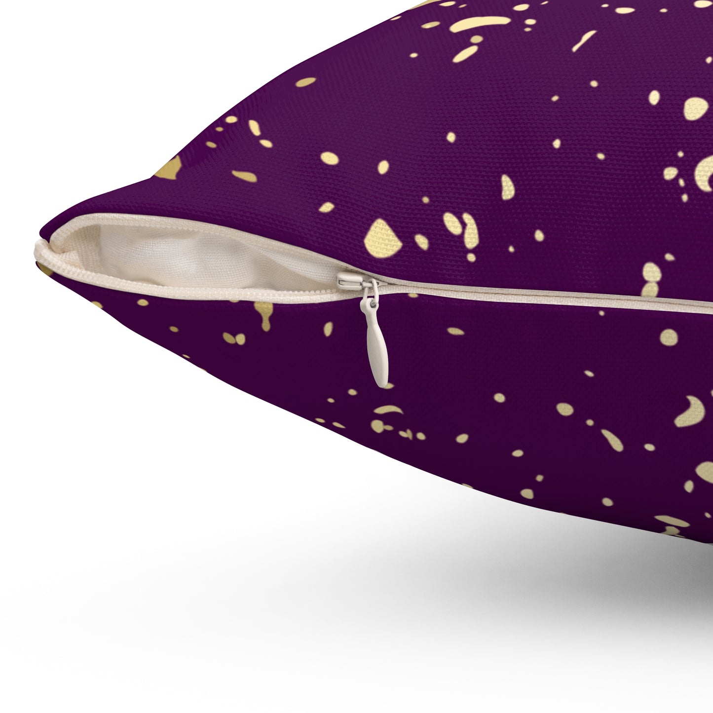 Eggplant and Gold Flakes Throw Pillow