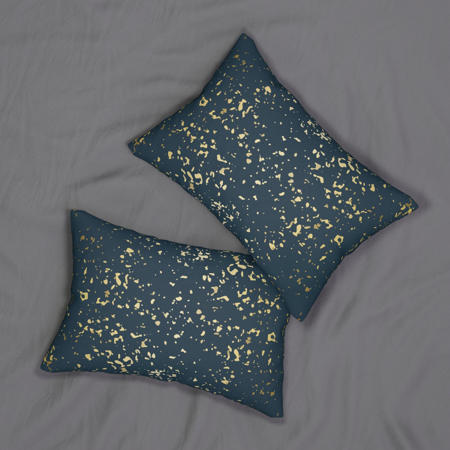 Dark Teal and Gold Flakes Accent Pillow