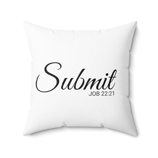 Scripture Submit Job 22:21 Bible Verse Throw Pillow