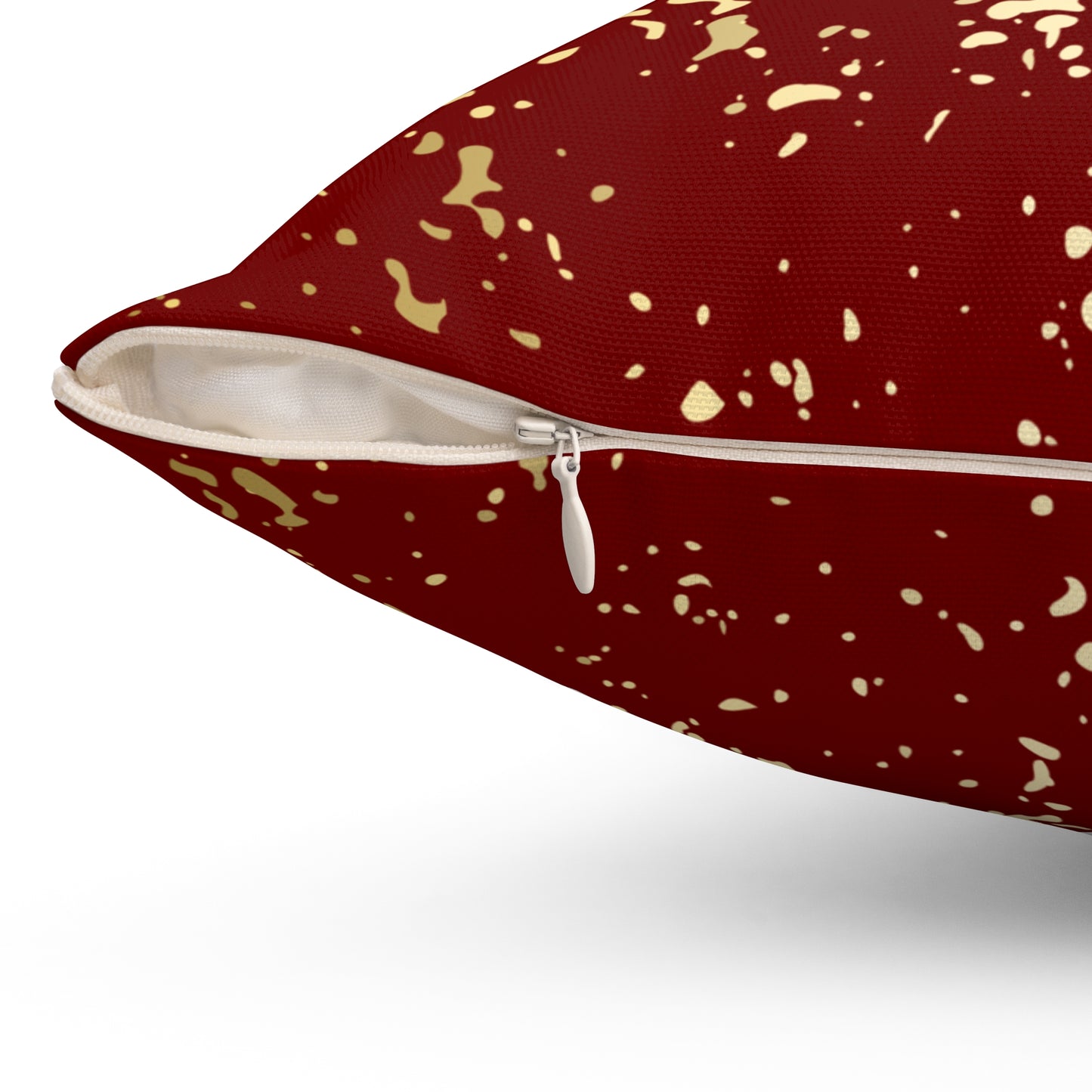 Maroon and Gold Flakes Throw Pillow