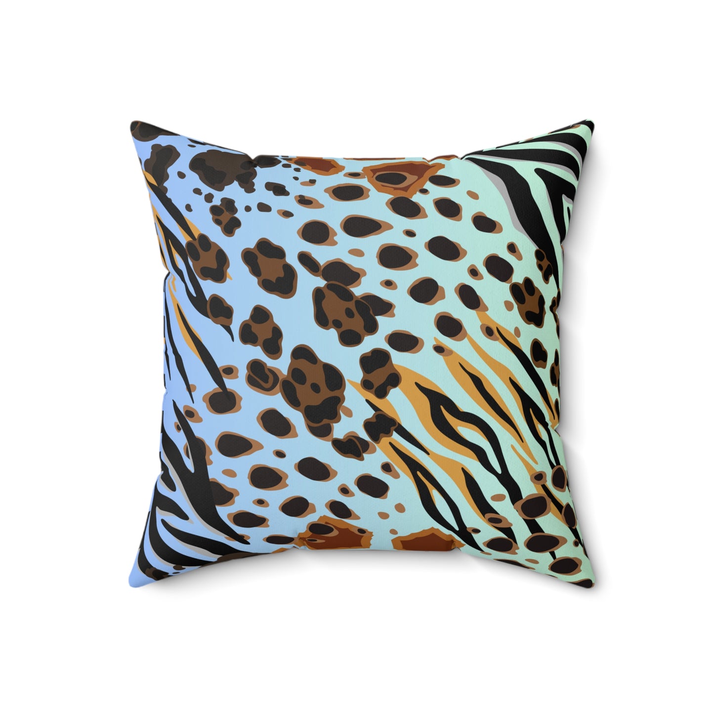 Animal Print - Blue-Green Ombre Throw Pillow