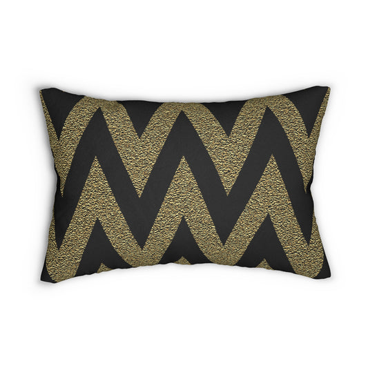Black and Gold Zig Zag Accent Pillow