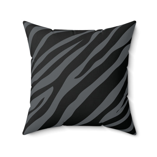 Zebra Print Gray Throw Pillow