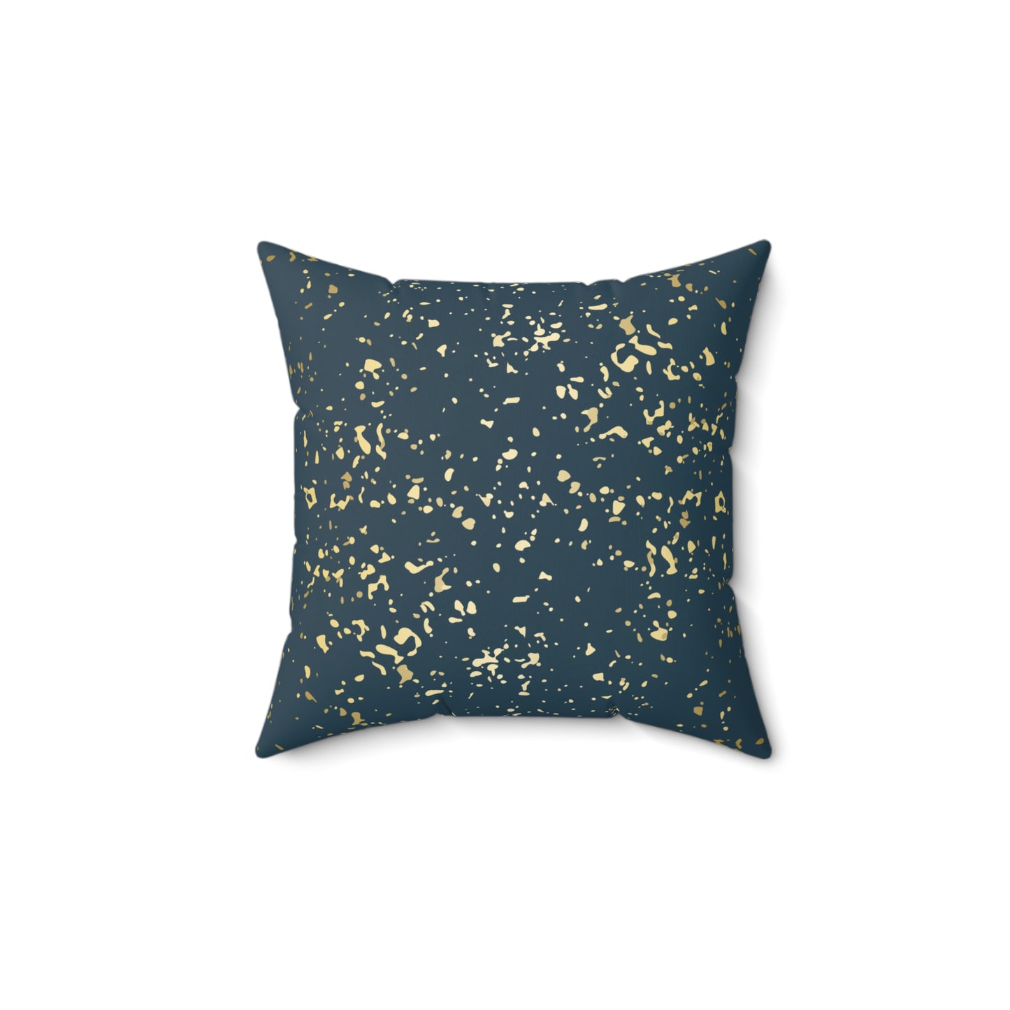 Dark Teal and Gold Flakes Throw Pillow