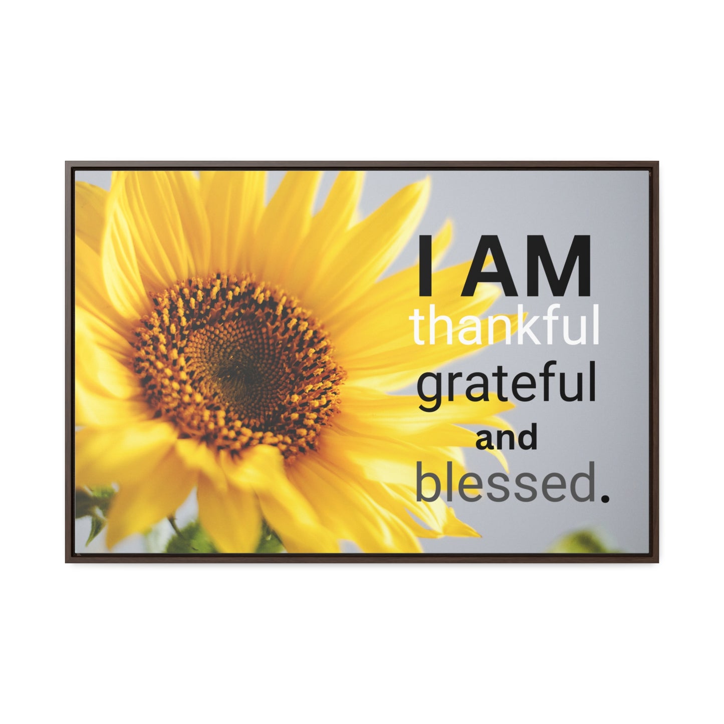 Christian Wall Art: I am Thankful, Grateful and Blessed (Floating Frame)