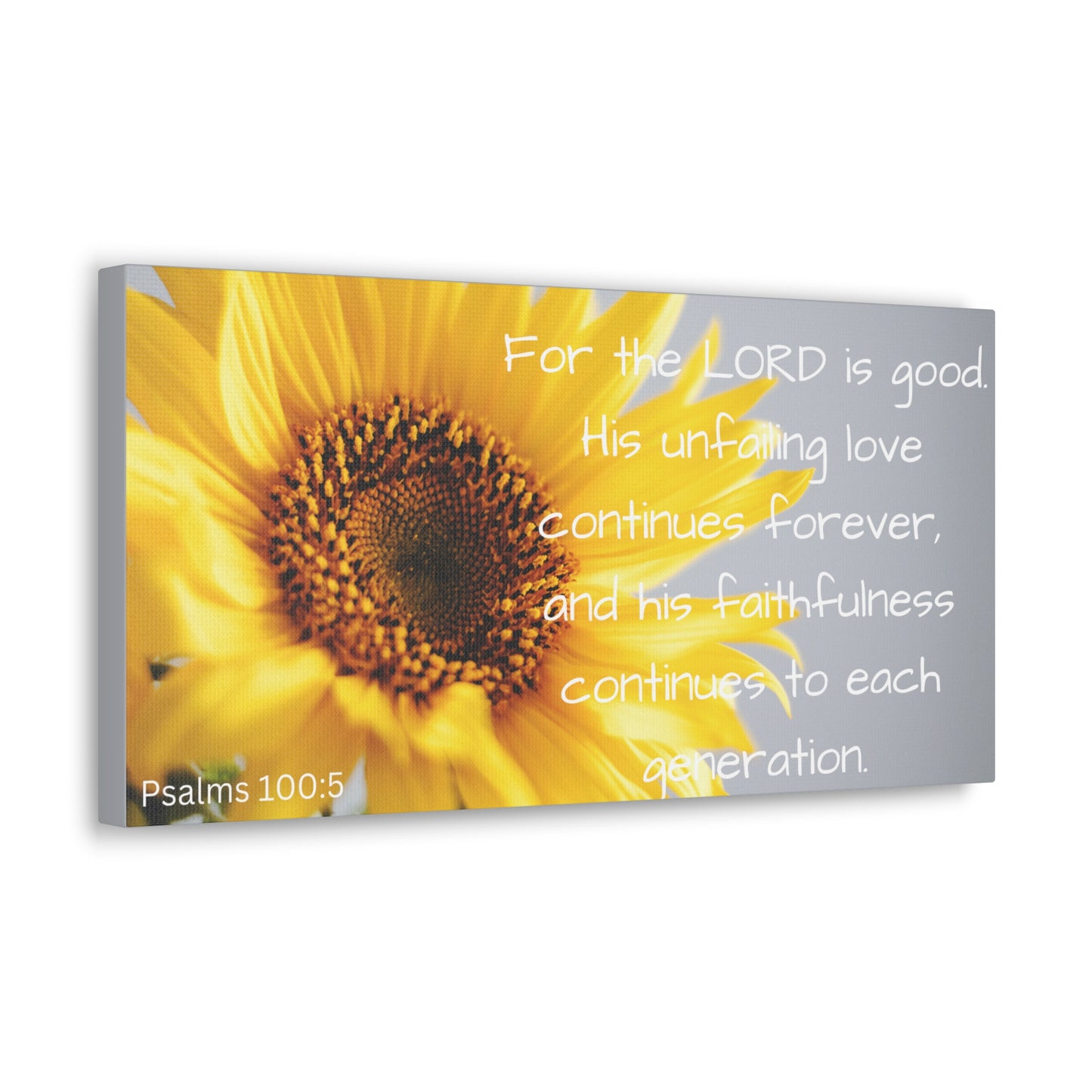 Christian Wall Art: Scripture Psalms 100:5 (Wood Frame Ready to Hang)