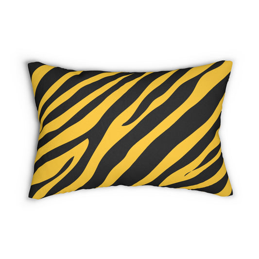 Zebra Print Gold Accent Pillow