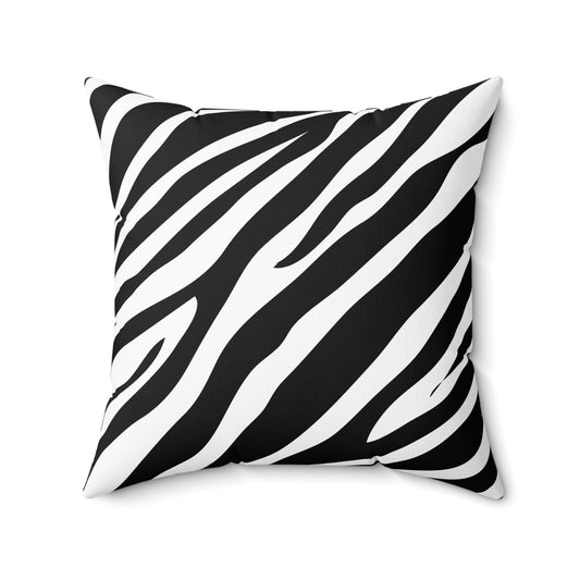 Zebra Print (Dual) White Throw Pillow
