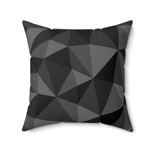 Black and Gray Abstract Throw Pillow