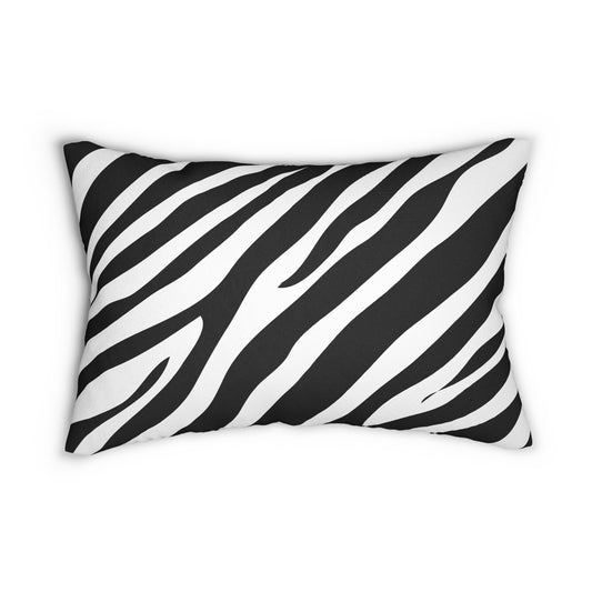 Zebra Print White Accent Pillow