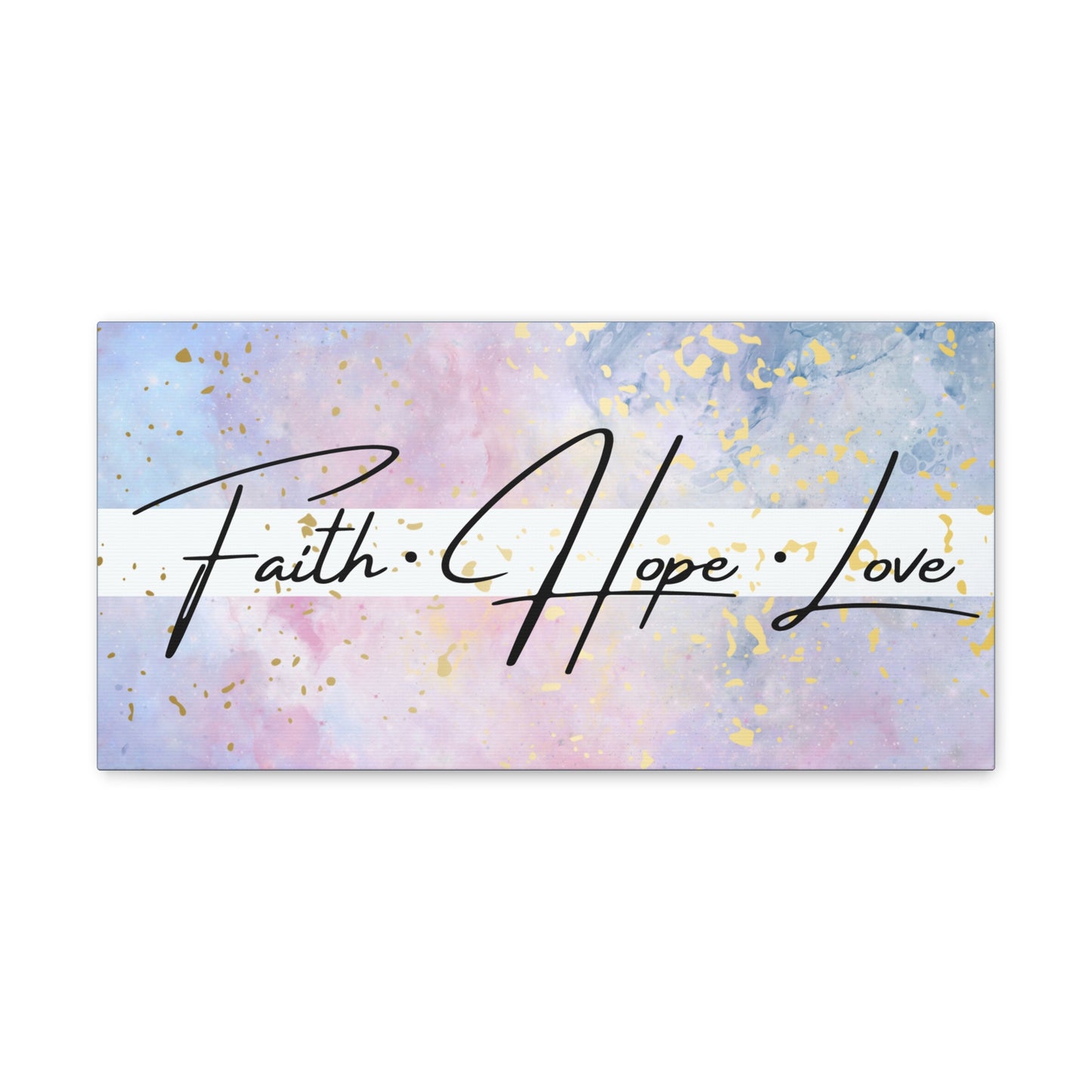 Christian Wall Art: Faith Love Hope (Wood Frame Ready to Hang)