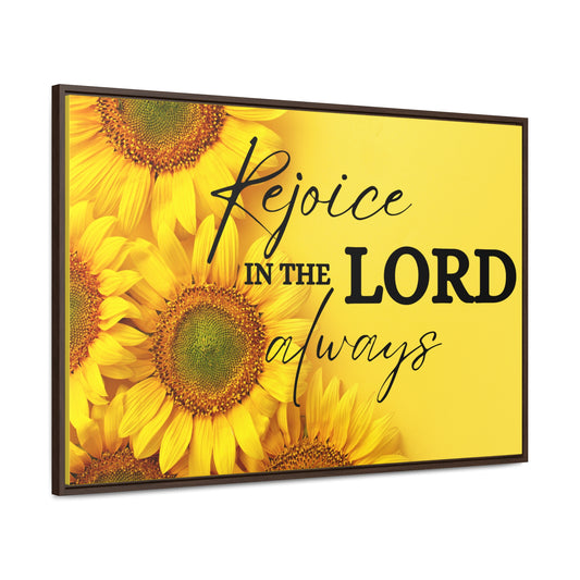 Christian Wall Art: Rejoice in the Lord (Floating Frame)