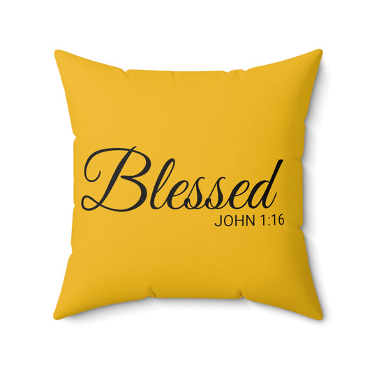 Scripture Blessed John 1:16 Bible Verse Throw Pillow