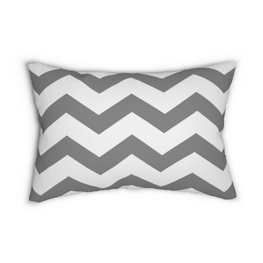 Chevron Gray and White Accent Pillow