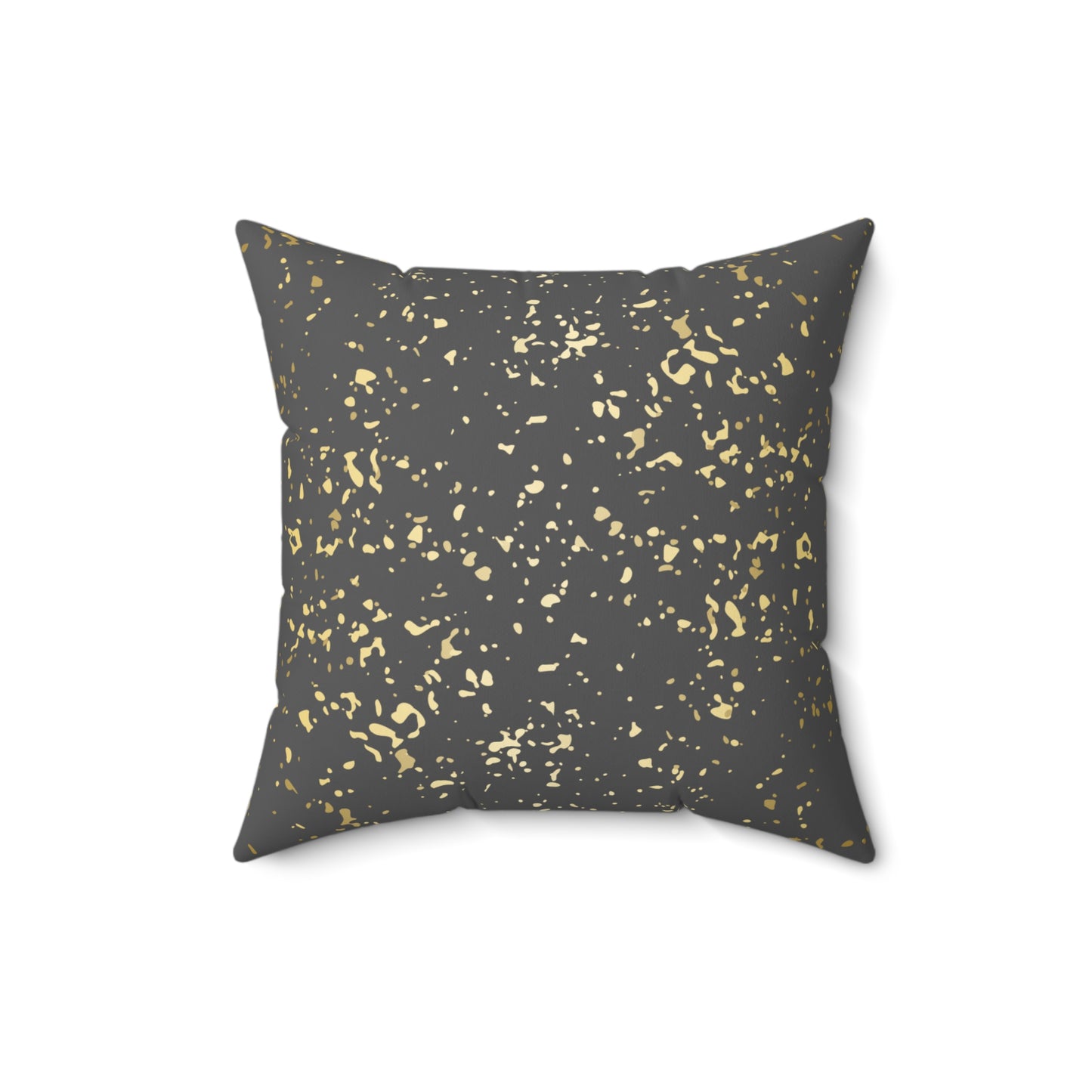 Dark Gray and Gold Flakes Throw Pillow