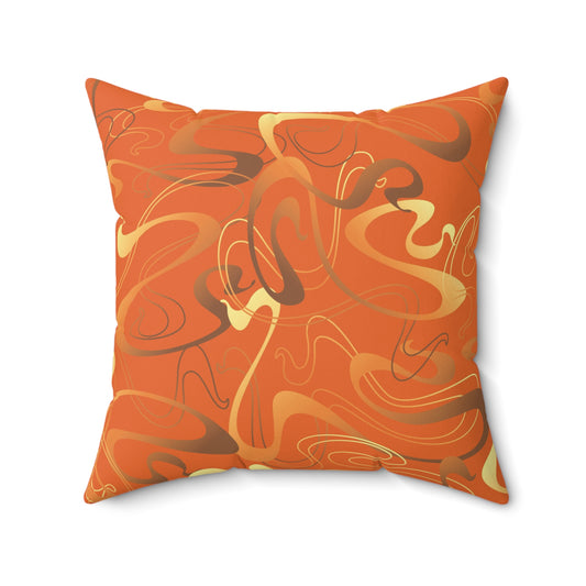 Burnt Orange Pattern Throw Pillow