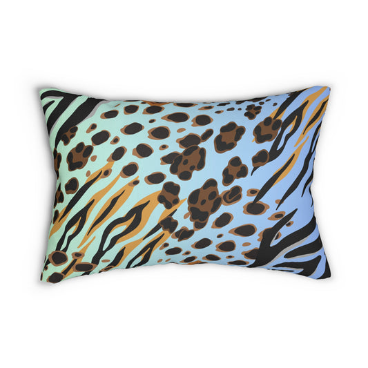 Animal Print - Blue-Green Ombre Accent Pillow