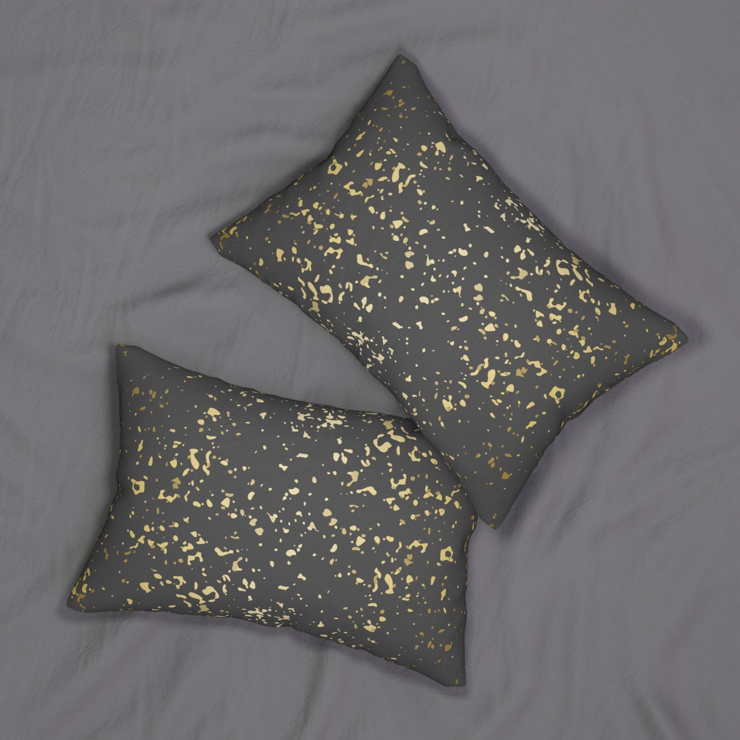 Dark Gray and Gold Flakes Accent Pillow
