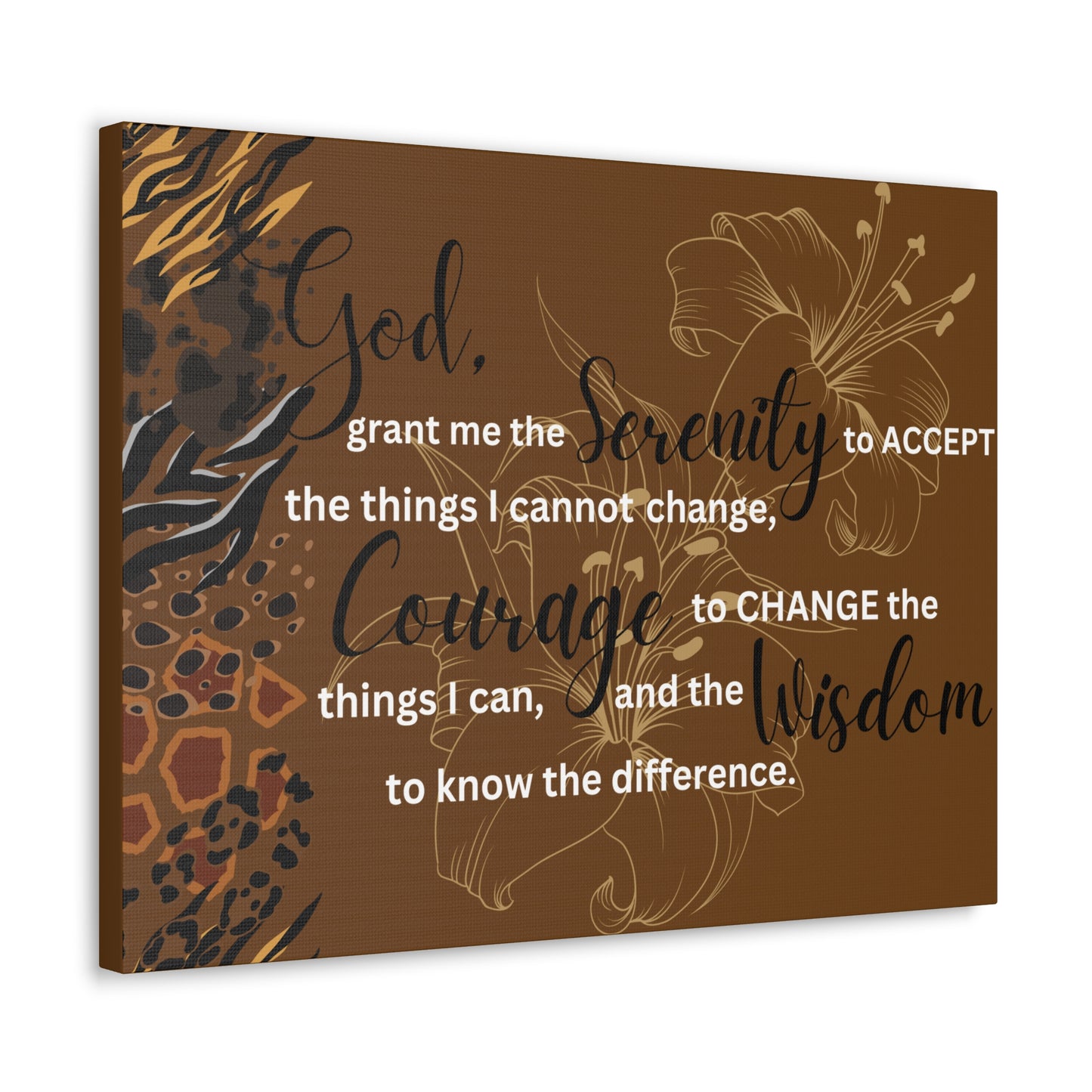 Christian Wall Art: Serenity Prayer (Wood Frame Ready to Hang)