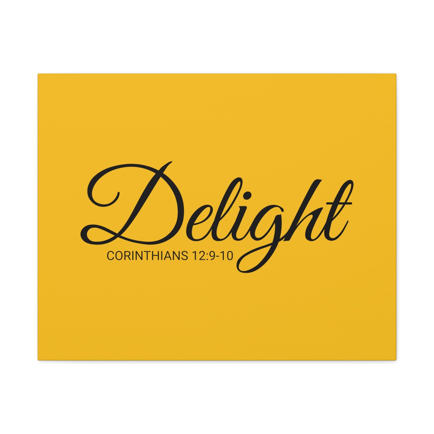 Christian Wall Art "Delight" Verse Corinthians 12:9-10 - Ready to Hang Unframed