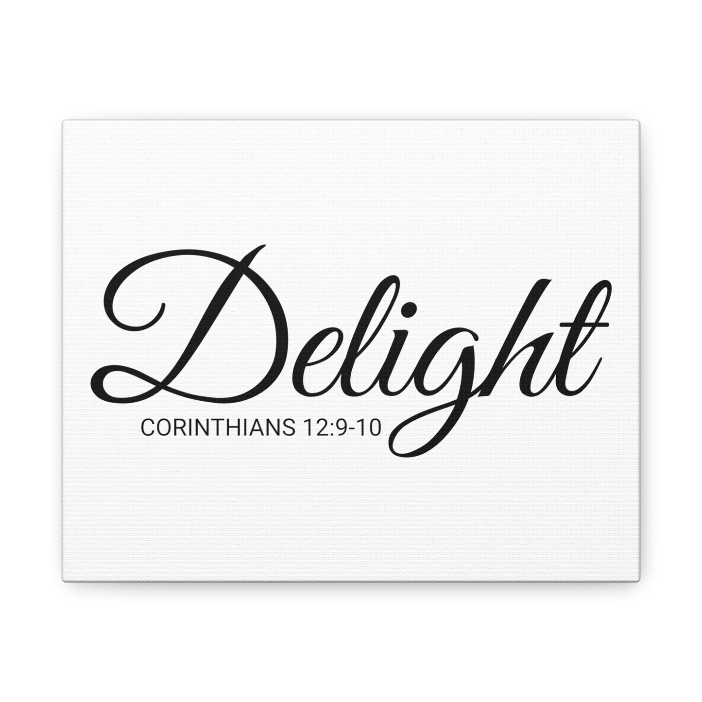 Christian Wall Art "Delight" Verse Corinthians 12:9-10 - Ready to Hang Unframed