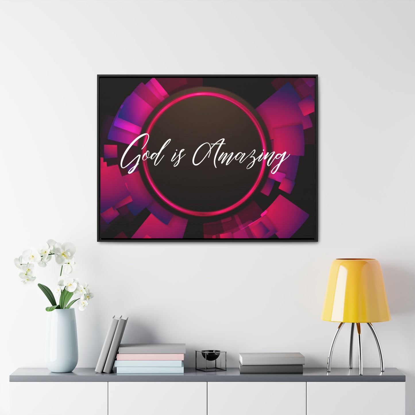 Christian Wall Art: God is Amazing (Floating Frame)