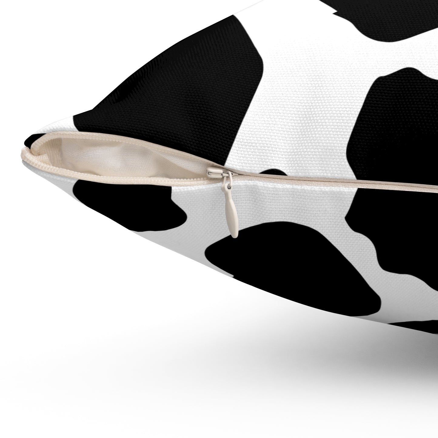 Cow Print White Throw Pillow