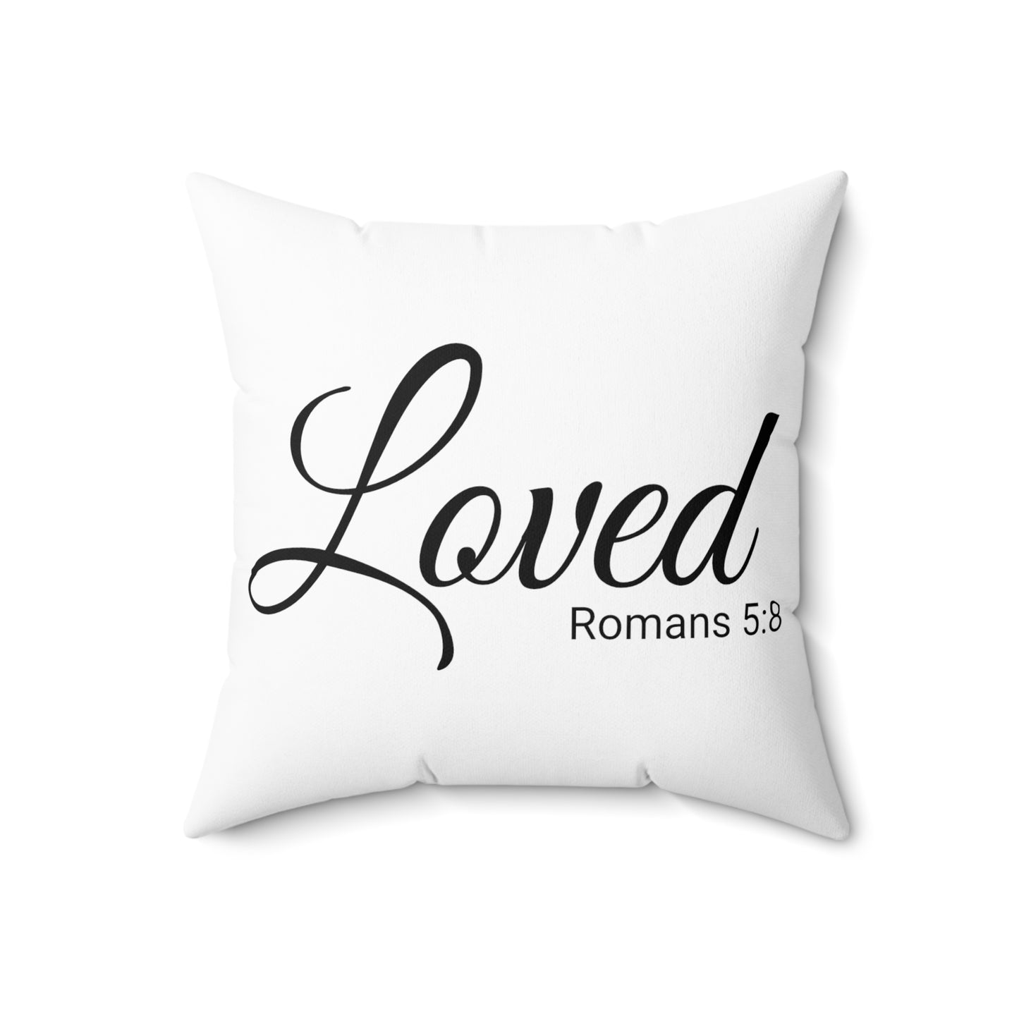 Scripture Loved Romans 5:8 Bible Verse Pillow