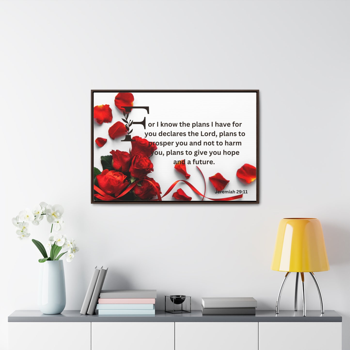 Christian Wall Art: Scripture Jeremiah 29:11 (Floating Frame)