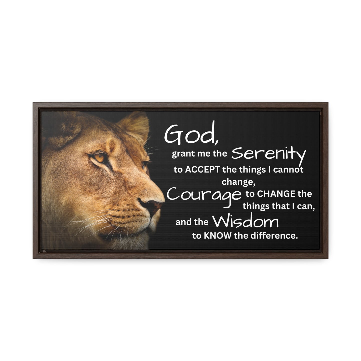 Christian Wall Art: Serenity Prayer (Floating Frame)