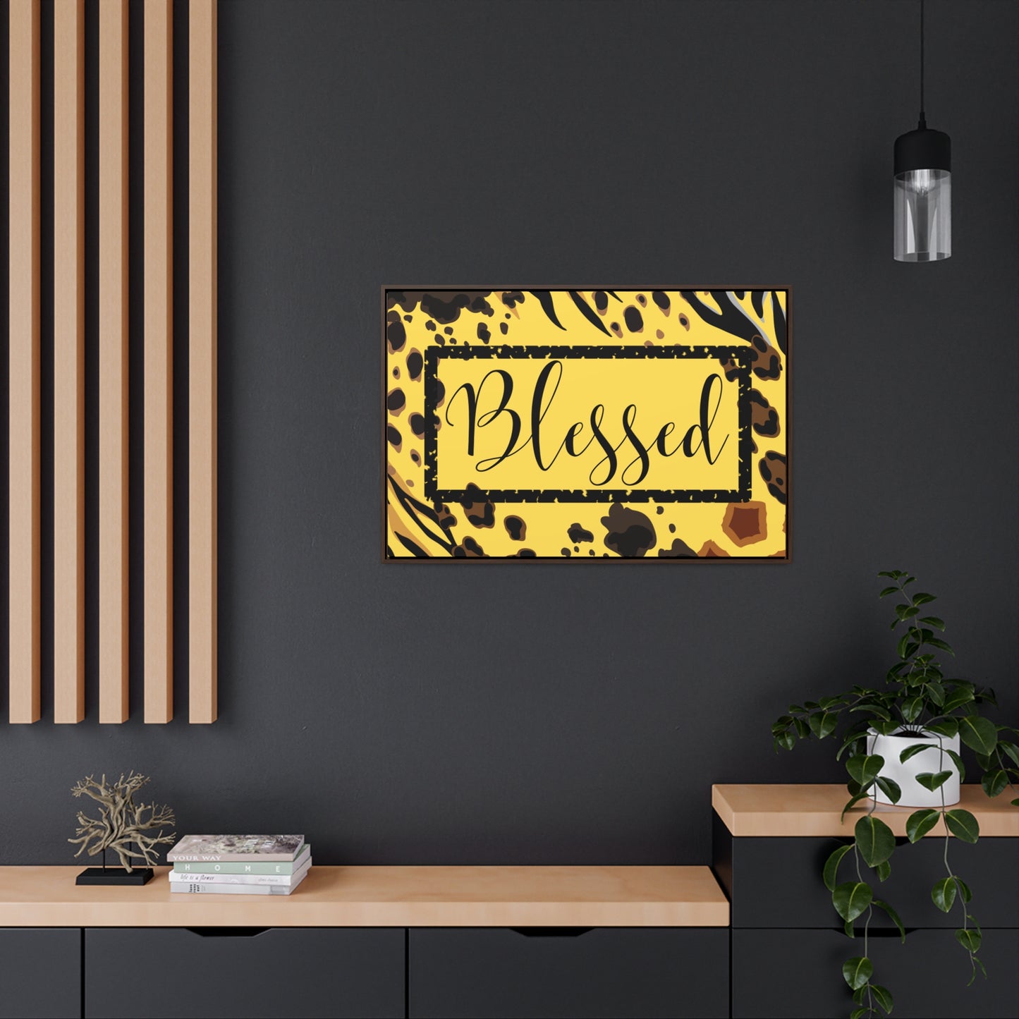 Christian Wall Art: Blessed (Floating Frame)