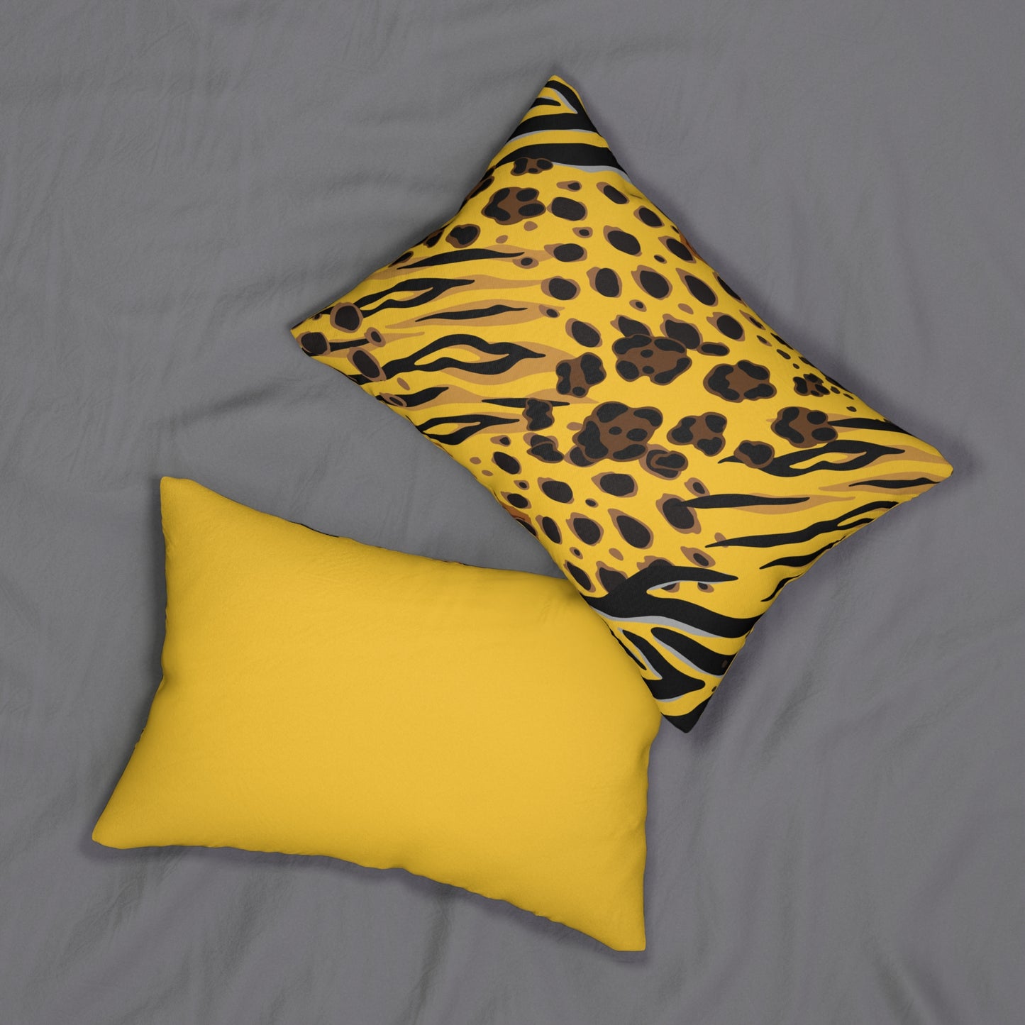 Almohada decorativa dorada con estampado animal (doble)