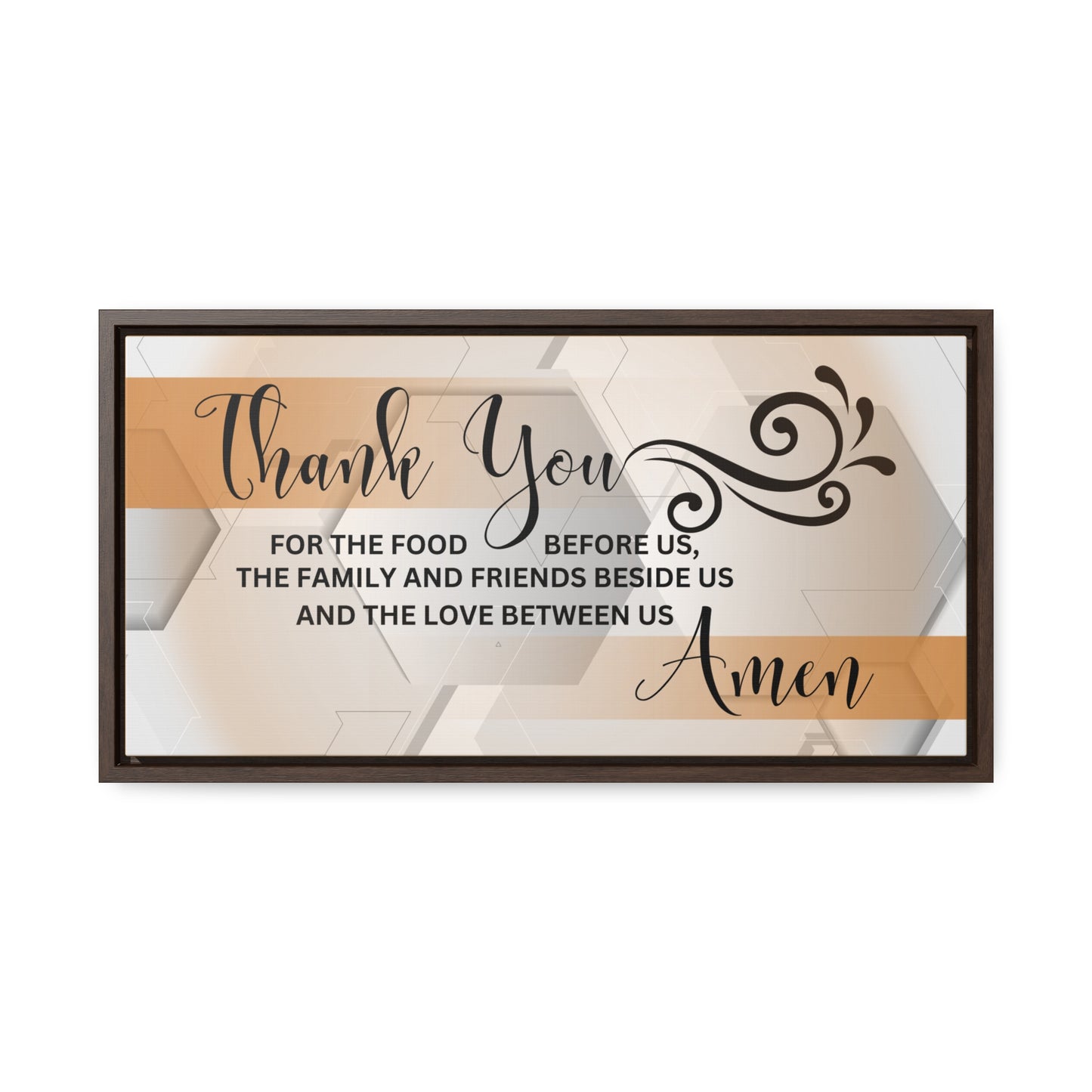 Christian Wall Art: Thank You....Amen (Floating Frame)