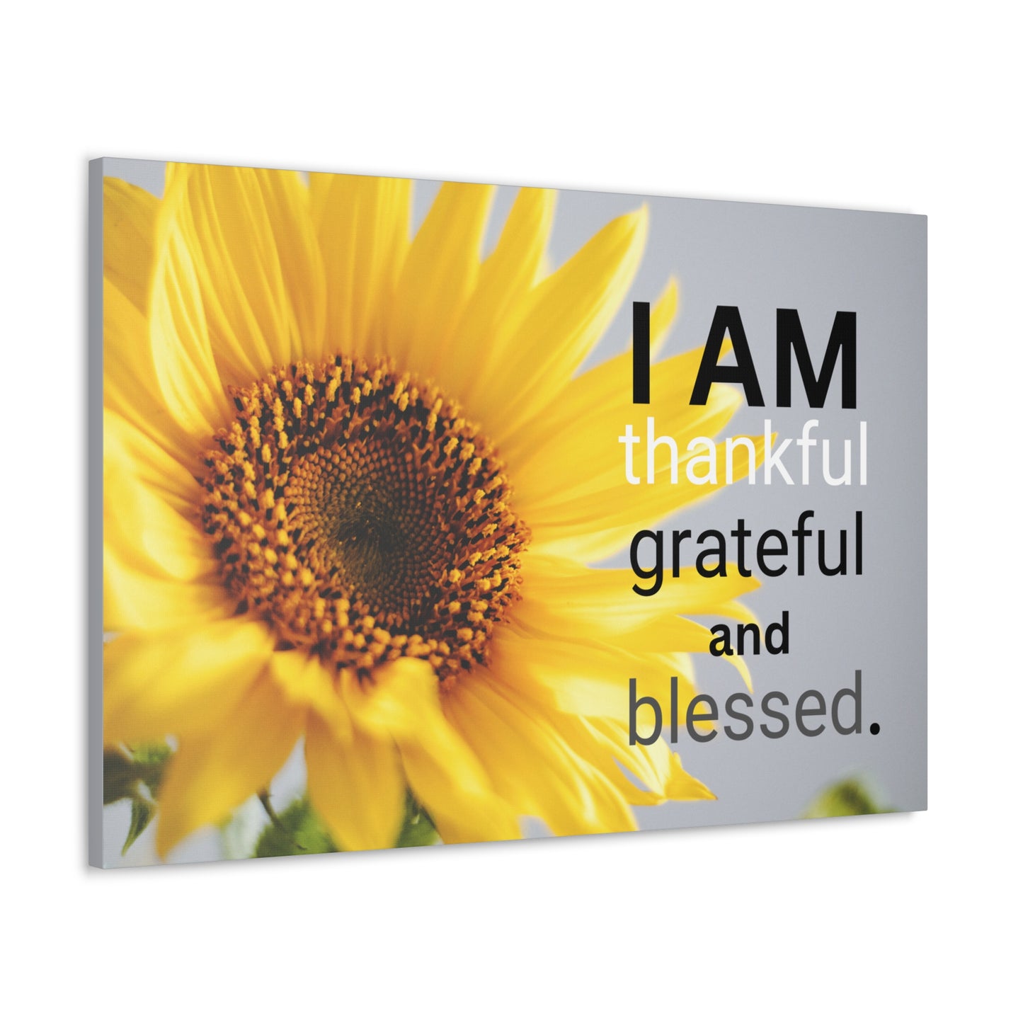 Christian Wall Art: I am Thankful, Grateful and Blessed (Wood Frame Ready to Hang)