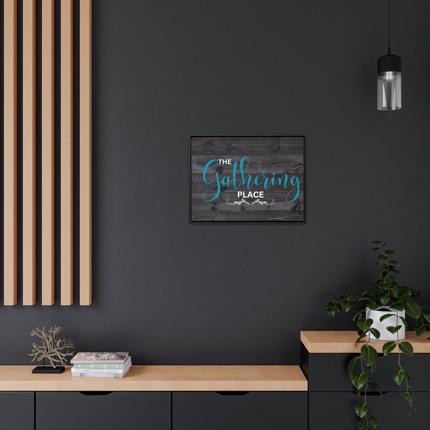 Christian Wall Art: The Gathering Place (Floating Frame)