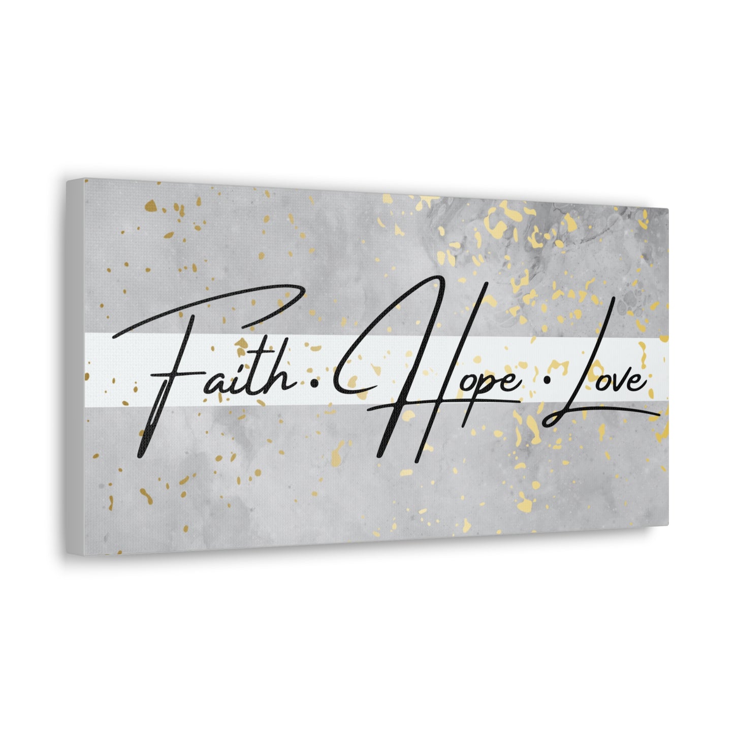 Christian Wall Art: Faith Love Hope (Wood Frame Ready to Hang)