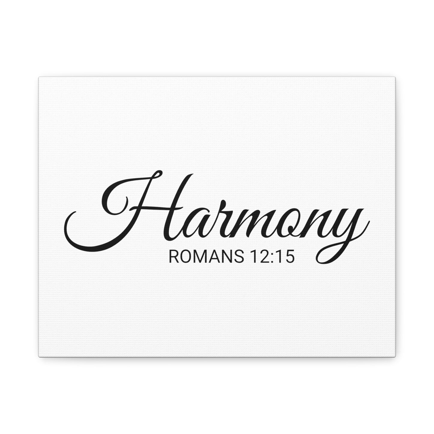 Christian Wall Art "Harmony" Verse Romans 12:15 Ready to Hang Unframed