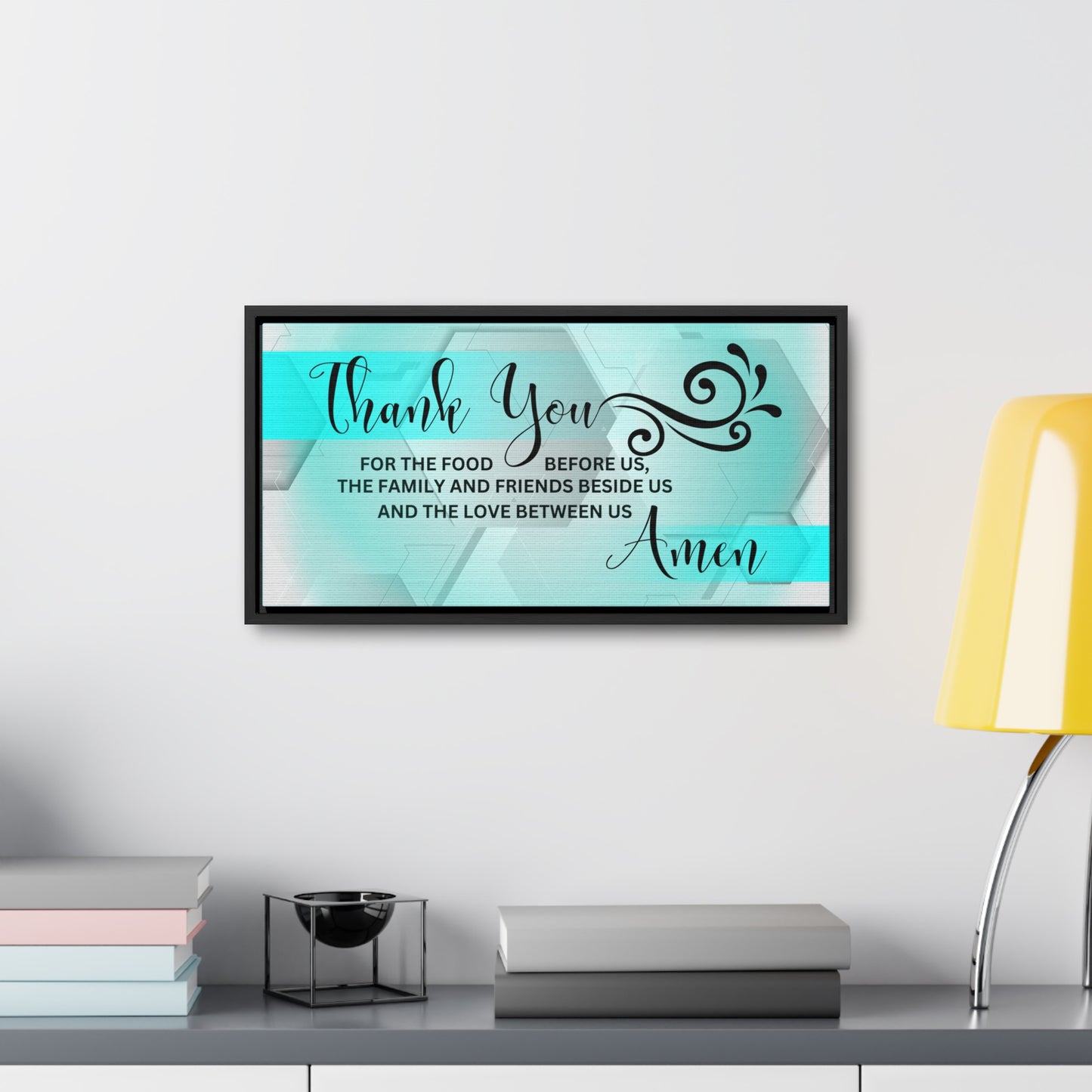 Christian Wall Art: Thank You....Amen (Floating Frame)