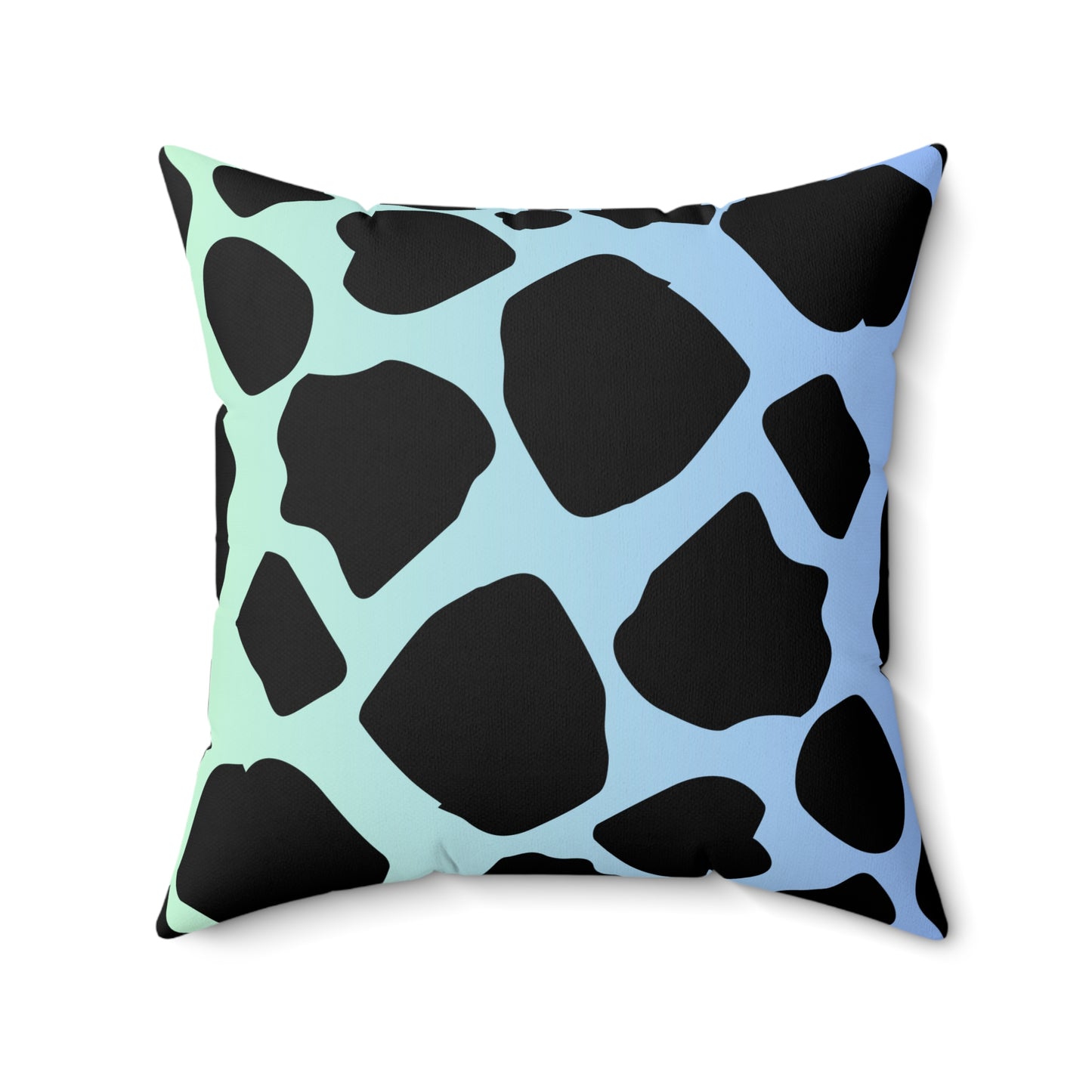 Cow Print (Dual) Blue-Green Ombre Throw Pillow