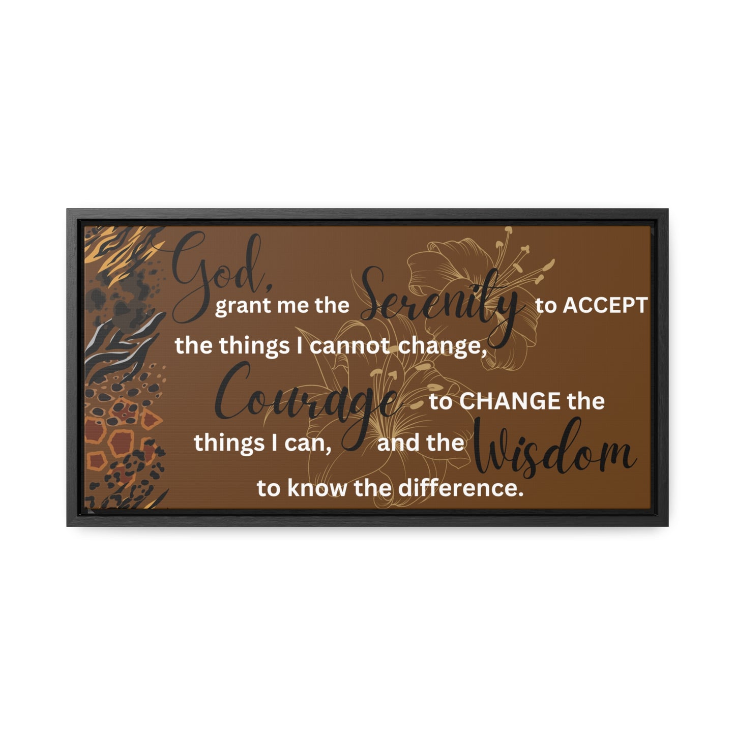 Christian Wall Art: Serenity Prayer (Floating Frame)