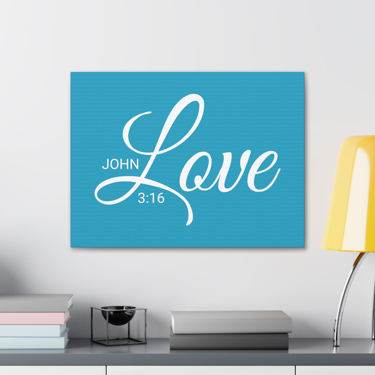 Christian Wall Art "Love" Verse John 3:16 Ready to Hang Unframed