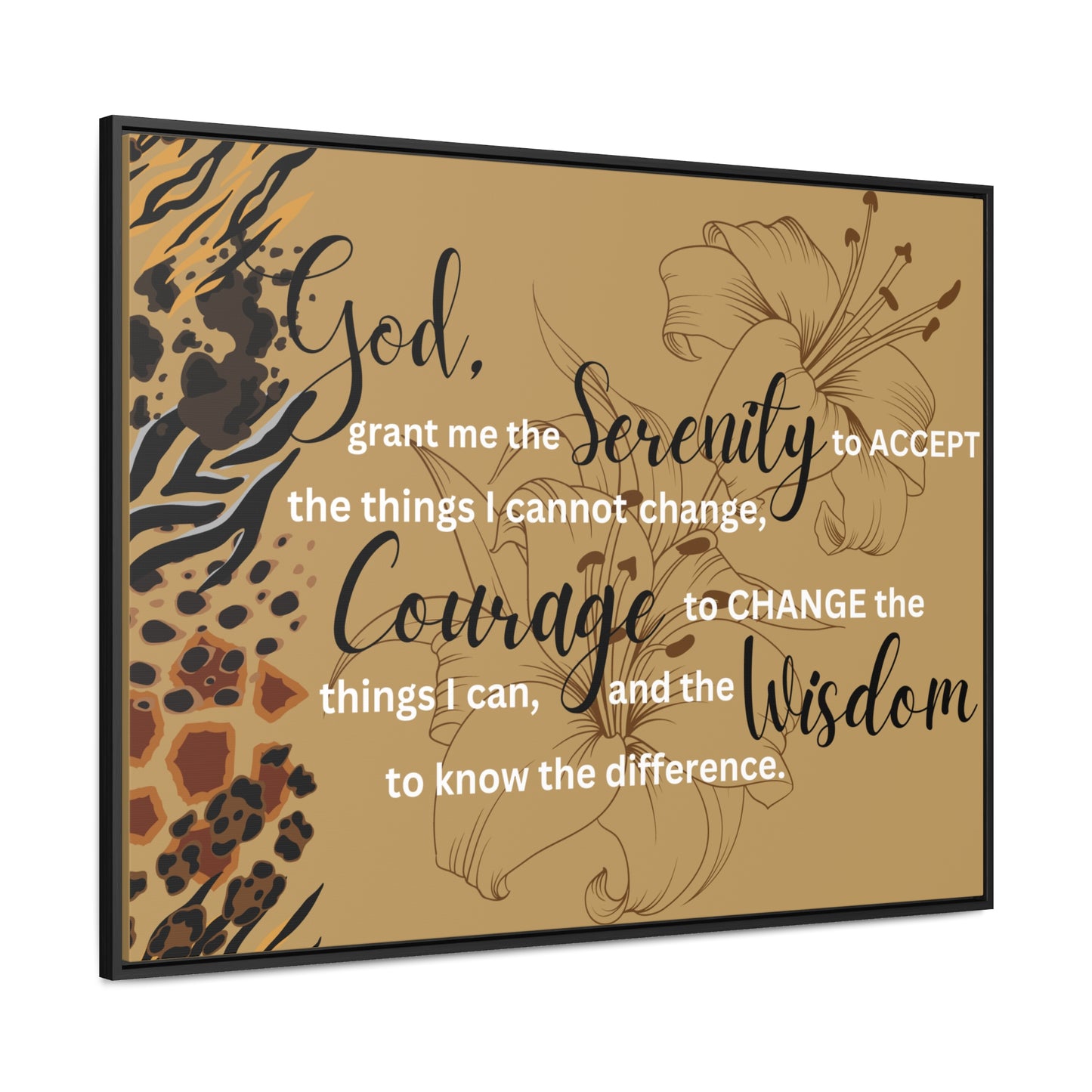 Christian Wall Art: Serenity Prayer (Floating Frame)