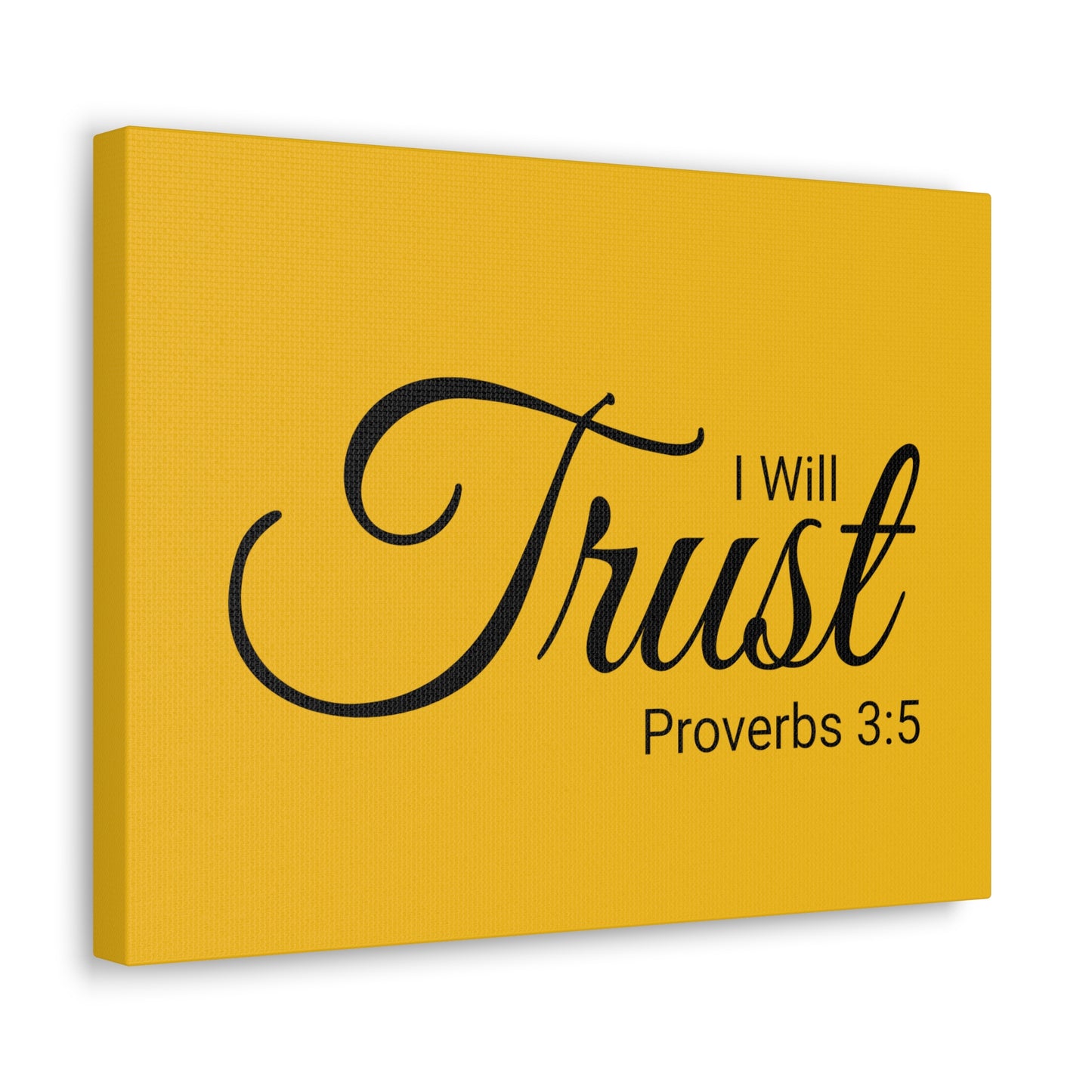 Christian Wall Art "I will Trust" Verse Proverbs 3:5 Ready to Hang Unframed