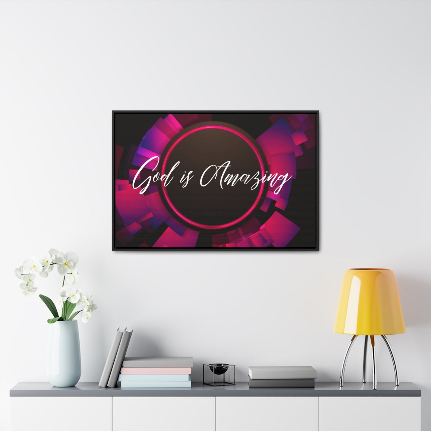 Christian Wall Art: God is Amazing (Floating Frame)